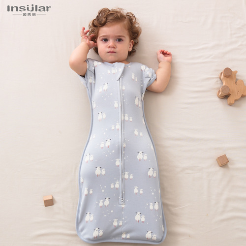 Cross-border baby sleeping bag newborn cotton anti-jump surrender swaddle wrap four seasons baby sleeping bag