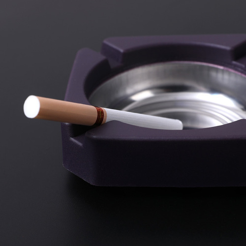 Household stainless steel living room ashtray wear-resistant and fall-resistant ashtray multi-functional easy-to-clean car color ashtray