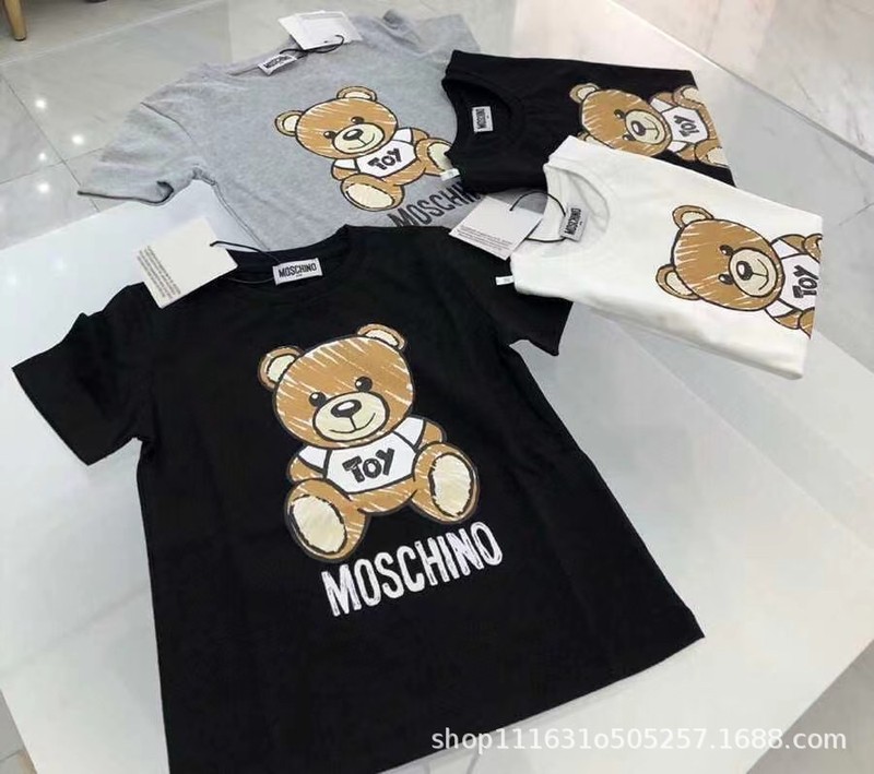 クロスボーダーヨーロッパとアメリカのトレンドブランド春夏新作ラウンドネックプルオーバー親子ベアTシャツ半袖カップルスタイル|undefined