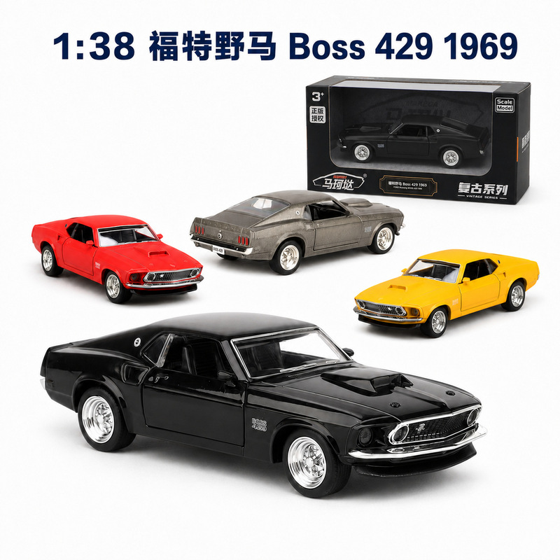 Makeda Alloy Car Model 1:36 Ford 1969 Mustang Boss 429 Classic Car Toy Model Pull Back