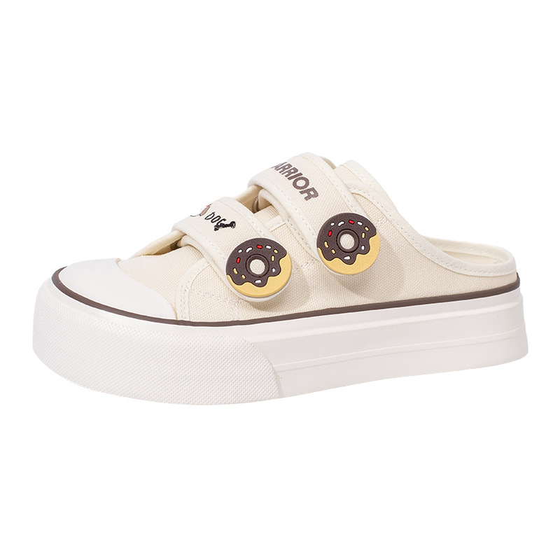 Zapatos de plataforma de velcro de retroceso, vitalidad juvenil, zapatos cómodos para estudiantes, pies lindos, pequeños zapatos de punta grande en polvo de fresa, mujeres