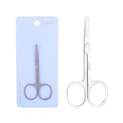 Stainless steel portable trimmer, small round-head scissors, skin-safe, eyebrow trimming scissors, beauty tool