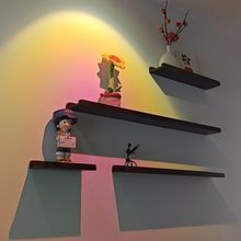 墙上打孔置物架实木书架一字隔板墙壁背景墙墙面客厅层板装饰卧室