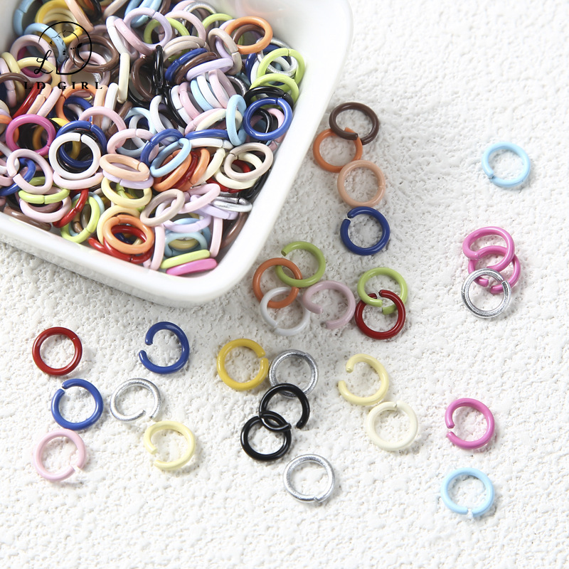 Hanging spray paint open ring DIY handmade material accessories pendant connection ring small ring C ring open ring jewelry accessories