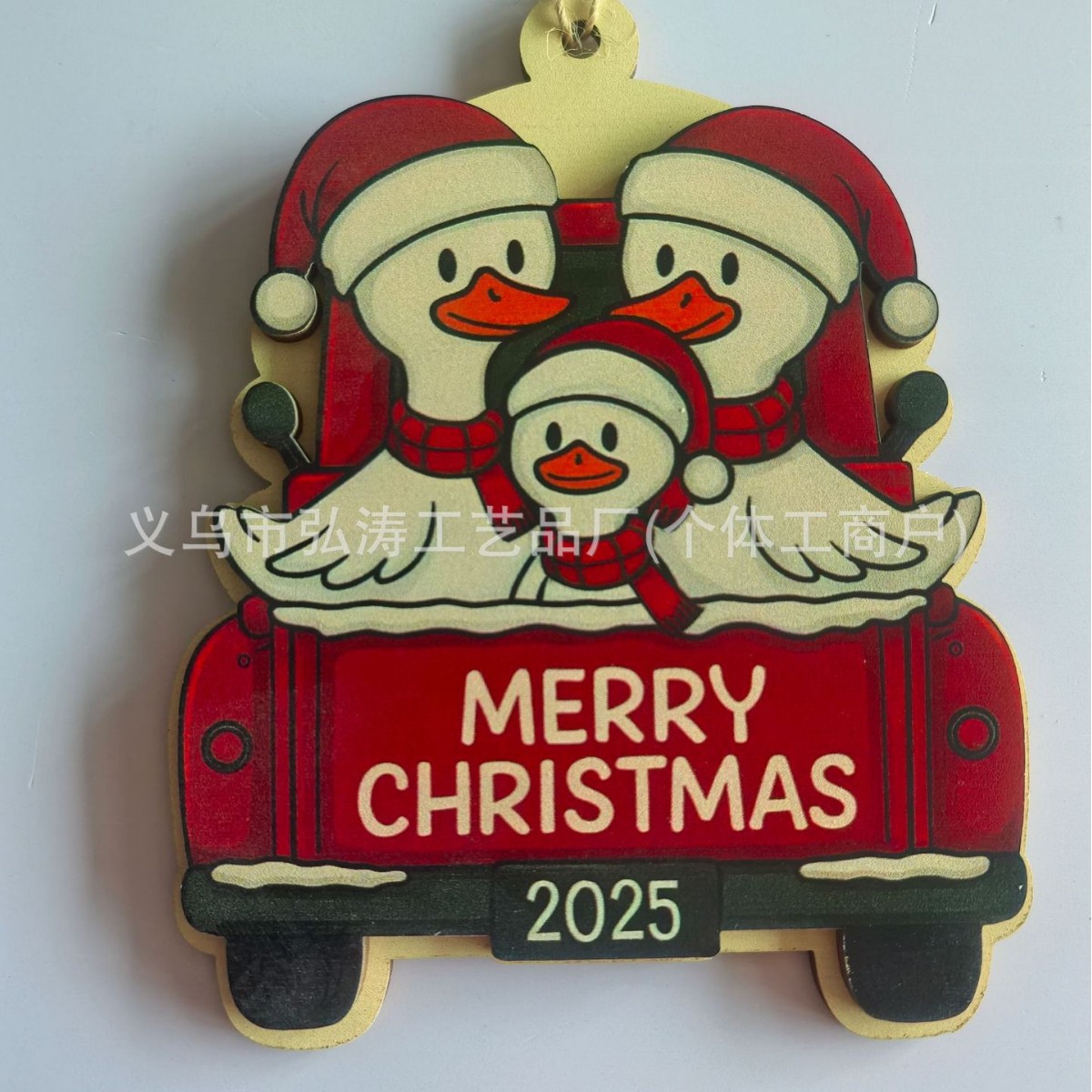 Decoración colgante 2026 nuevo mejor regalo de mudanza decoración de madera decoración para el hogar decoración del árbol de Navidad rojo