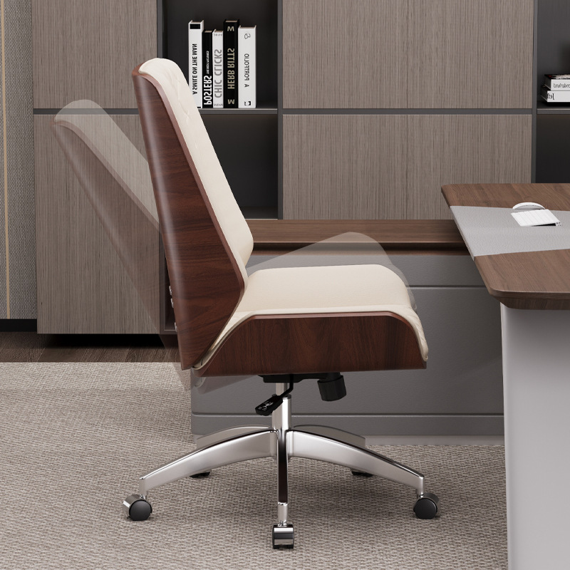 Boss Executive Chair, Leather Backrest, Waist-Protecting Chair, Leather Computer Chair, Comfortable for Long Sitting, Office Chair, Swivel Chair, Home Use