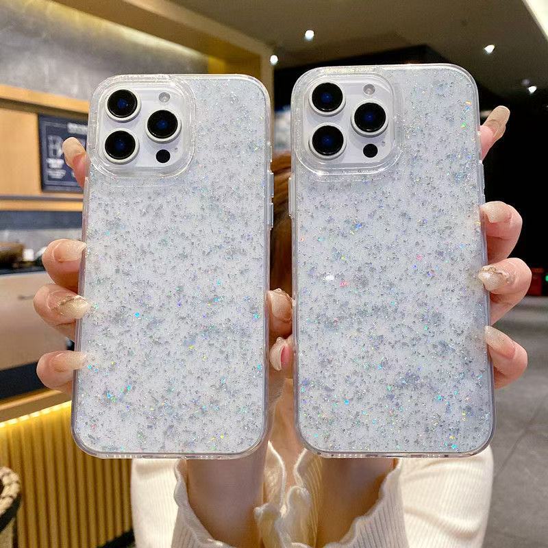 Estilo ins transfronterizo para iPhone 15 funda para teléfono móvil brillo de doble cara IMD Apple 16/14pro Japón y Corea 13/12x