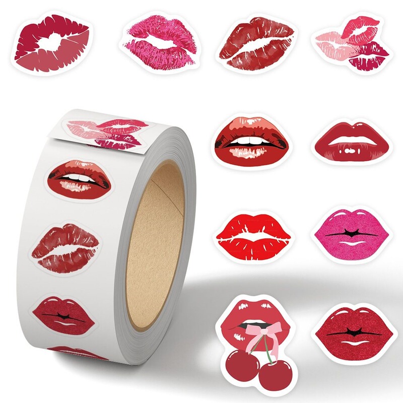 1000 Stickers of Sexy Lips, Curling Lip Stickers, Sexy and Alluring Niche Red Lips, Funny and Amusing Prank Game Punishment Stickers