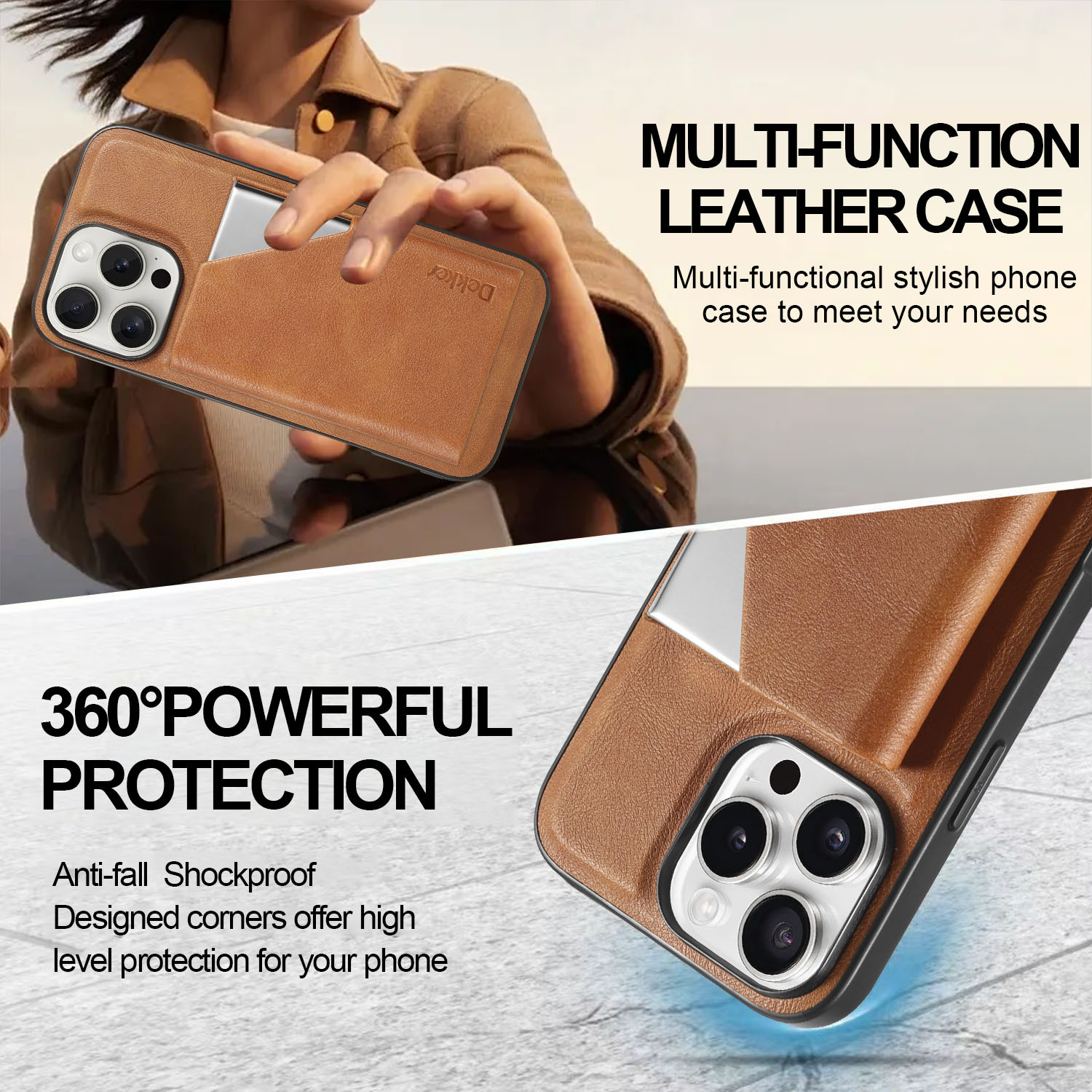Pu Leather Solid Color Business Phone Cases Phone Accessories display picture 5