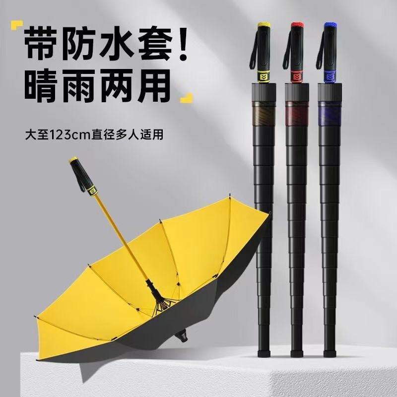 高档商务雨伞抗风暴加大加厚高尔夫晴雨两用长柄带防水套加固雨伞|undefined