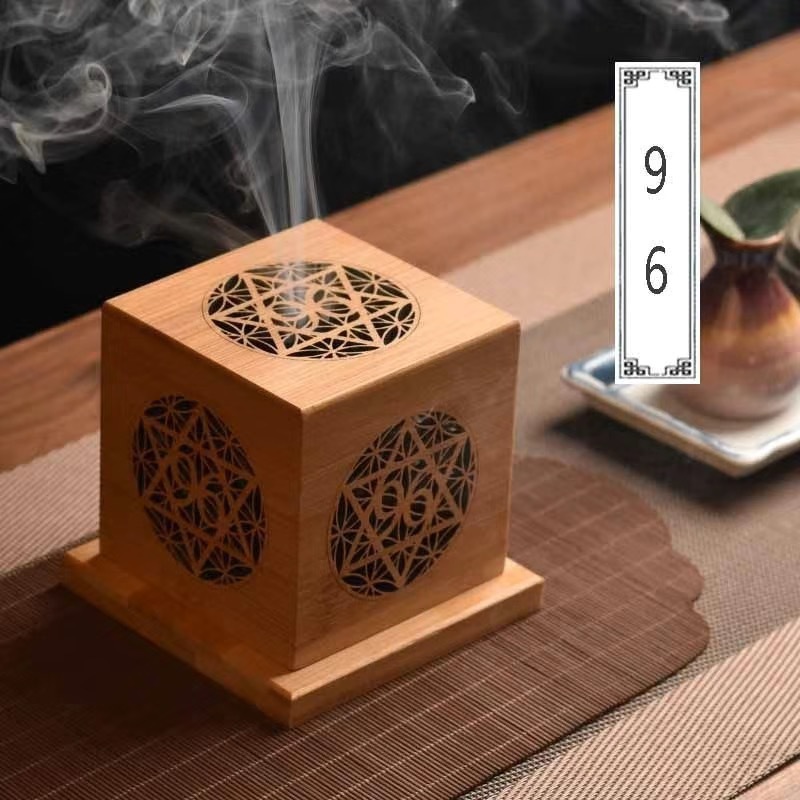 madera salvia blanca incienso horno de cristal purificador incienso horno de disco de madera de bambú caja de sándalo decoración desmagnetizador image 10