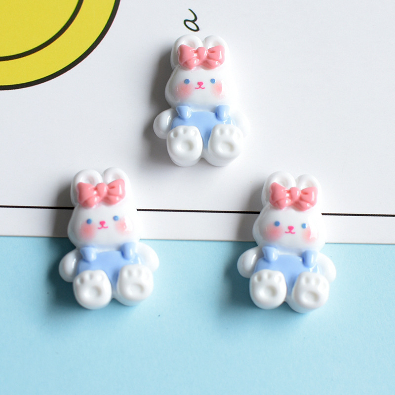 かわいい光沢のある甘い漫画バニーベアケーキツリーケーキ樹脂ジュエリーアクセサリー DIY 手作り材料|undefined