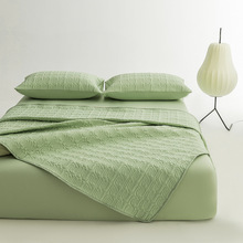 简约纯色锦氨凉感丝夹棉床盖防滑单件夏凉学生床铺垫褥子