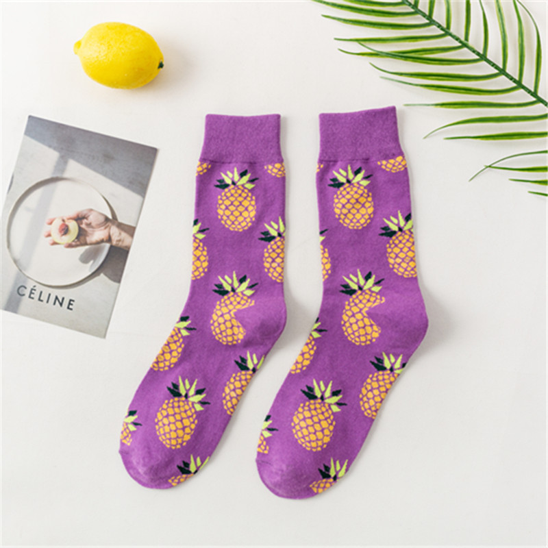 Calcetines de algodón de media pantorrilla de mujer lindos calcetines de fruta japonesa ins calcetines de moda versátil estilo coreano calcetines de algodón lindos al por mayor