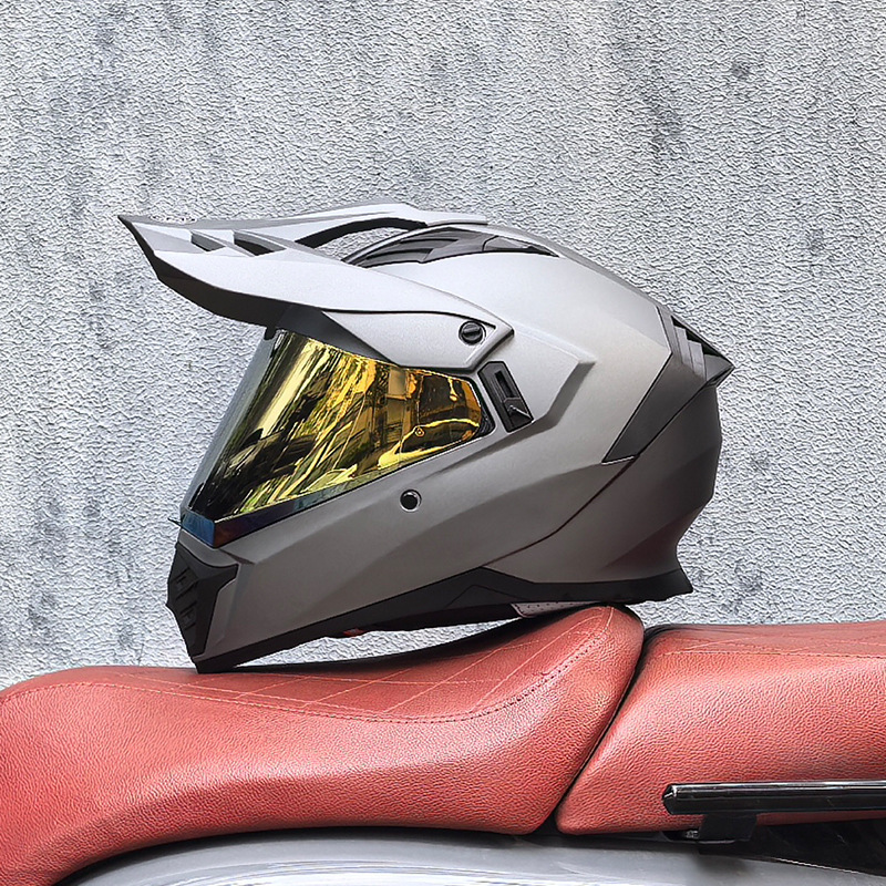 Cascos de Motocicleta Transfronterizos, Cascos de Carretera, Cascos de Una Sola Lente para Hombres y Mujeres, Cascos Integrales de Rally para Carretera y Todoterreno, Cascos para Viajes de Larga Distancia en Motocicleta