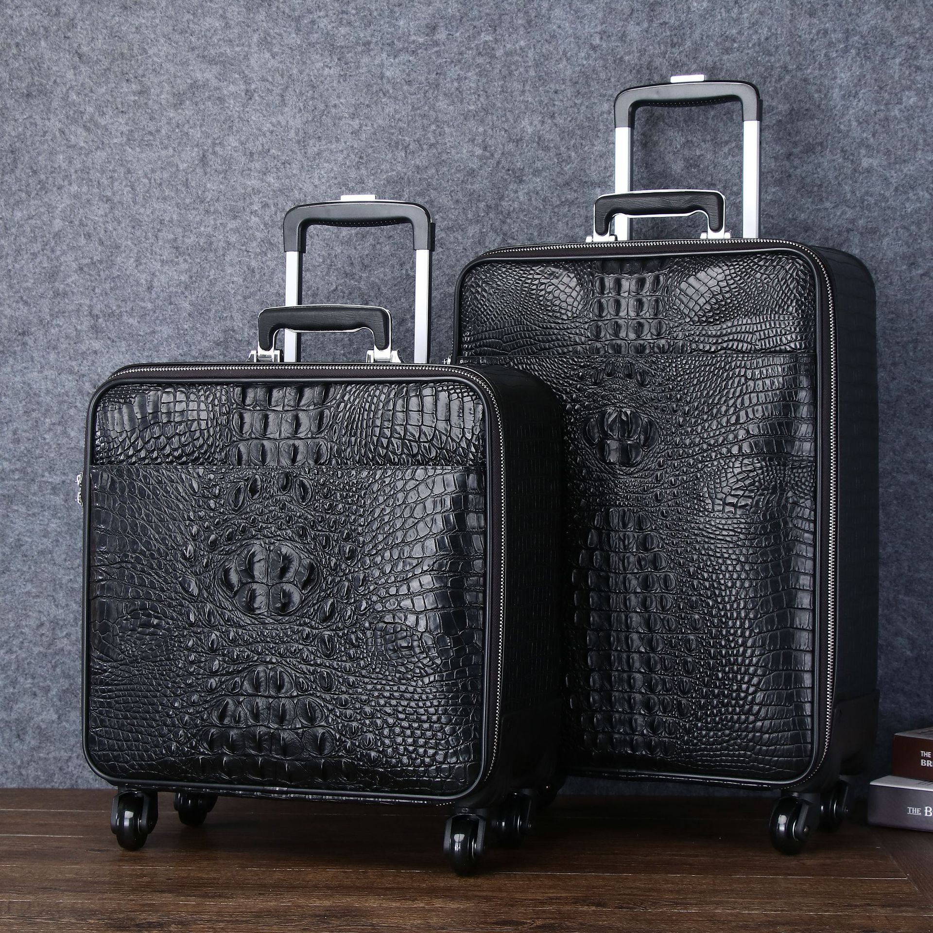 Vali cabin 20 inch họa tiết vảy cá sấu, bánh xe đa hướng êm ái, dung tích lớn cho nam doanh nhân chi tiết 5