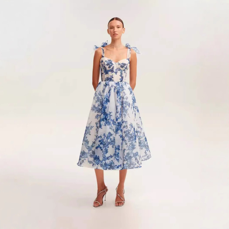 2026 Cross-Border New Fashion Sexy Printed Strapless Evening Dress with Back Tie Women's Elegant Dress 2026 Cross-Border New Fashion Sexy Printed Strapless Evening Dress with Back Tie Women's Elegant Dress
