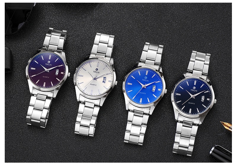 Fashion Solid Color Single Folding Buckle Quartz Men's Watches display picture 1