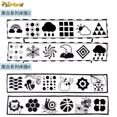 Black and white color bedside baby baby black and white cloth book bedside baby early education toys