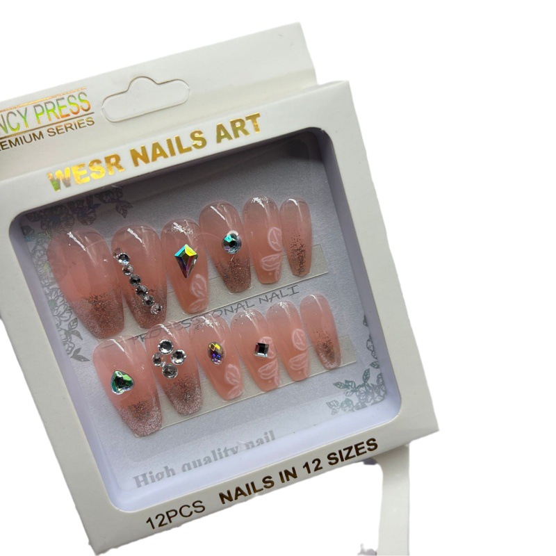 Pieza de belleza de uñas parche de uñas falso con pegamento calcomanías de uñas desgarrable Estudiante Adulto esmalte de uñas