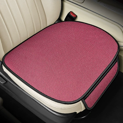 three-piece cool car cushion summer – Seat cushion, seat cover - ice-silk-carmine-with-hook-square-pad