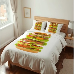 3D Digital Printing Full Polyester Bed Three-Piece Set Cross-Border Amazon Dropshipping Source Manufacturer Foreign Trade Bedding