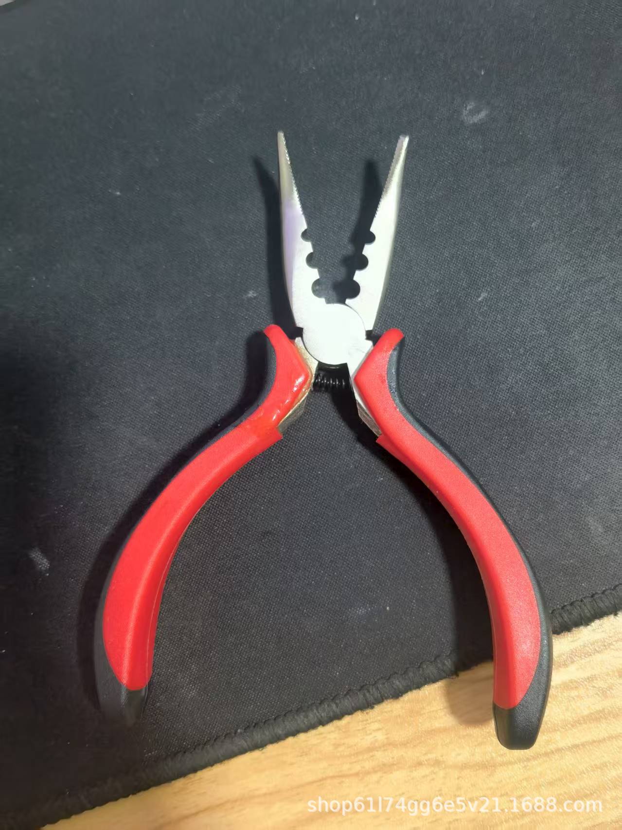 곡선형 입 검정색과 빨간색 손잡이 3구 헤어 연장 펜치 - 니켈-철 합금