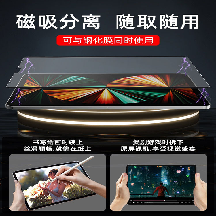 iPad磁吸类纸膜Pro11平板磨砂手写绘画膜纸感2026可拆卸贴膜适用