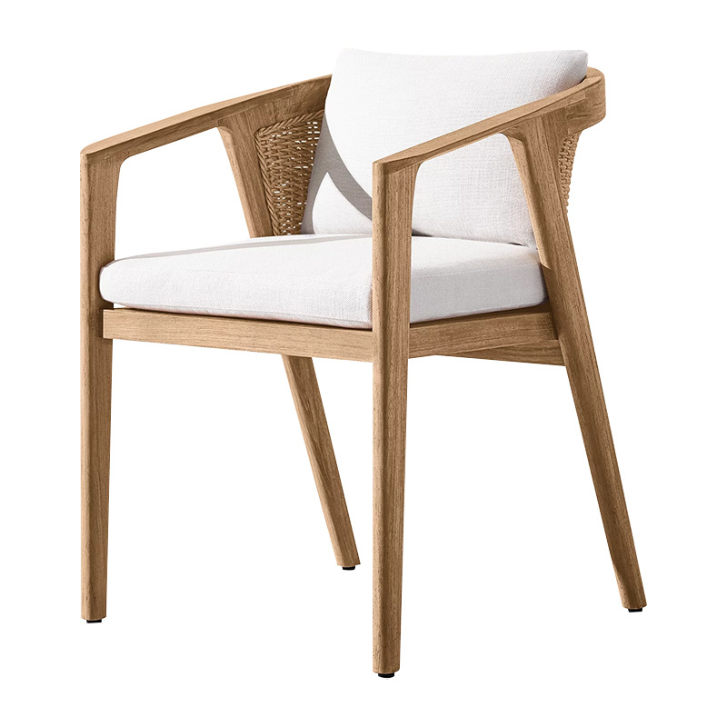 Mesa de comedor de madera maciza al aire libre transfronteriza Villa patio mesa larga de teca al aire libre Jardín de hotel Mesa de comedor de madera maciza al aire libre