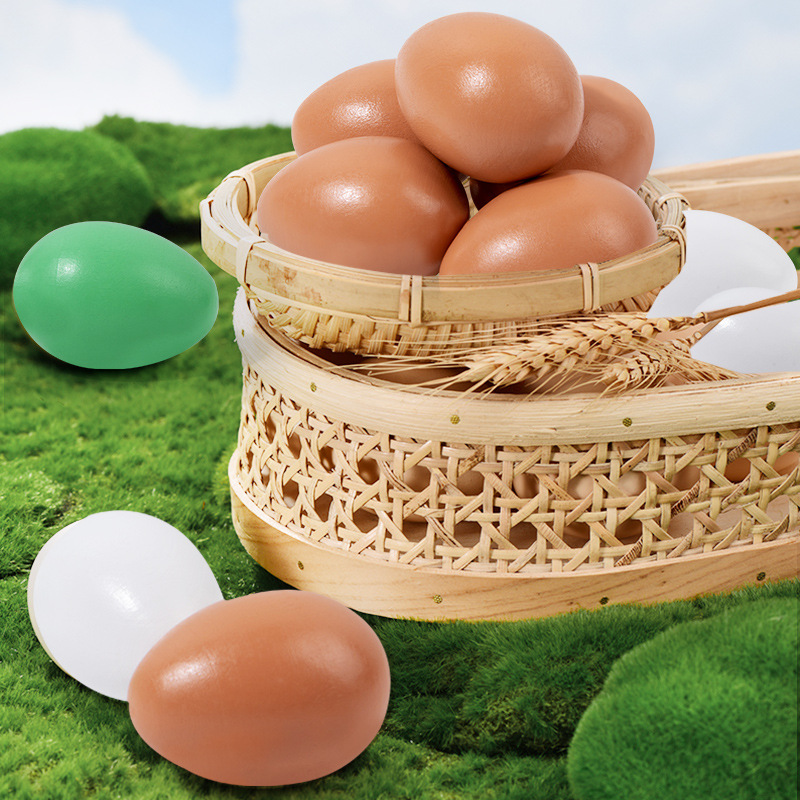 Venta caliente simulación de huevo de madera huevo de pato combinación de tres colores