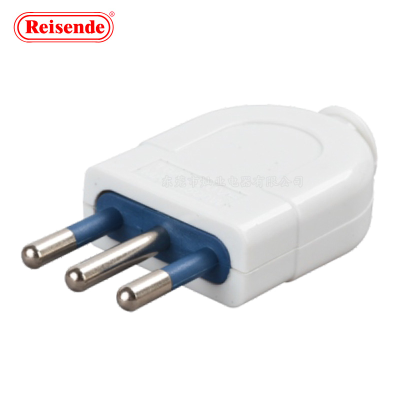 意大利标接线插头10A/16A 250V 装配式可拆接线免焊接侧弯公母头