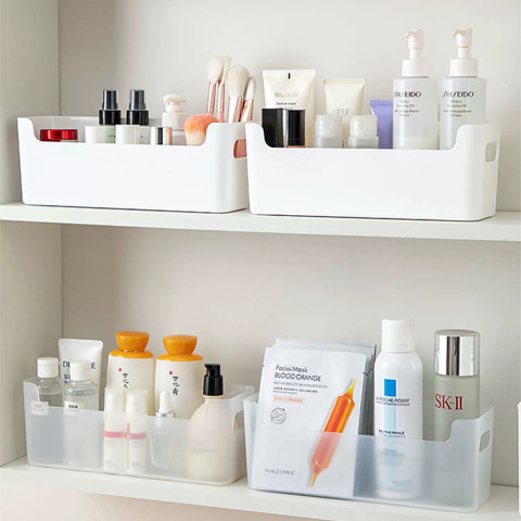 Nuevo espejo gabinete en forma de U boca caja de almacenamiento cosméticos almacenamiento rack transparente caja de artículos diversos baño lavabo almacenamiento rack