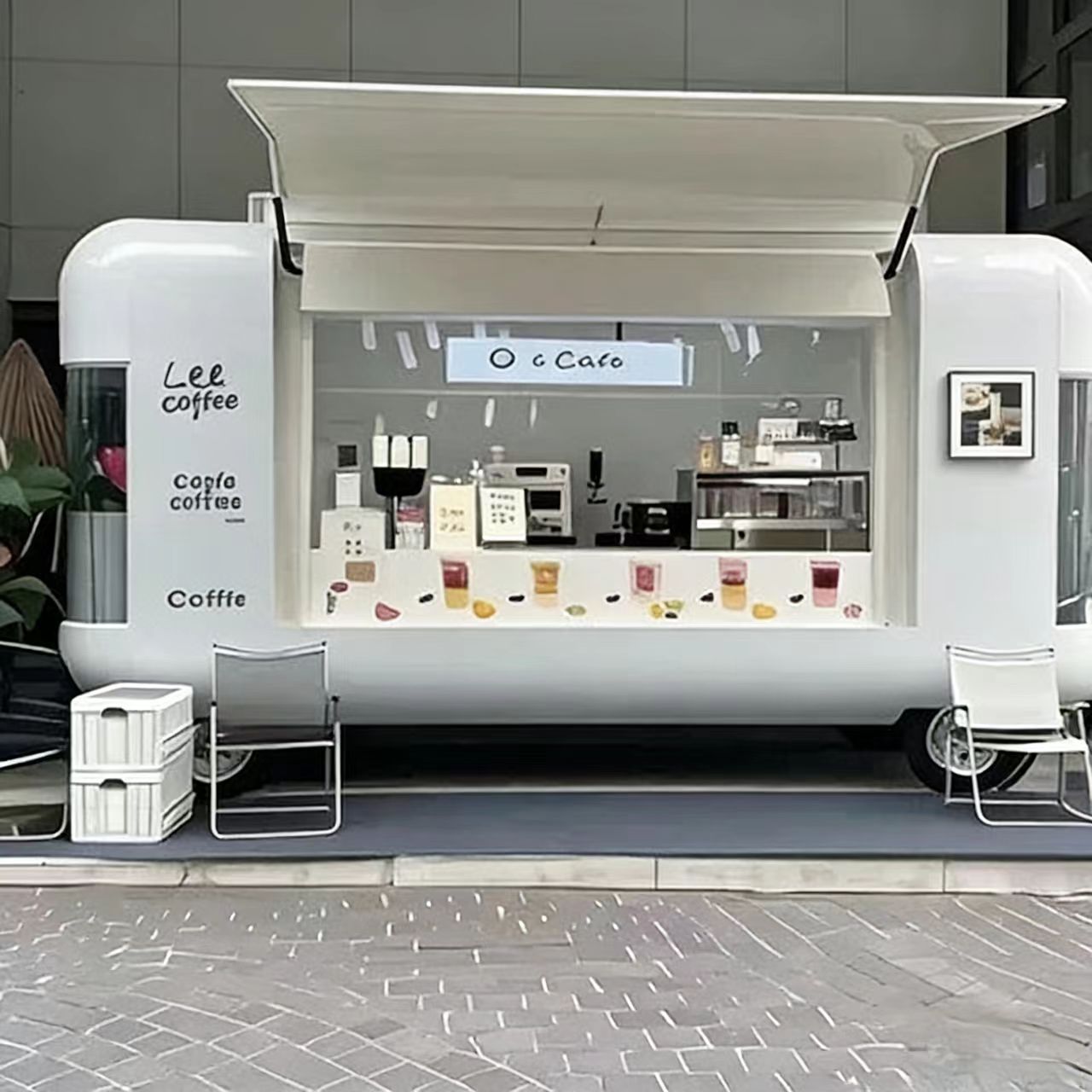 新品摆摊可商用移动四轮小吃车网红多功能拖挂式创业奶茶云仓餐车