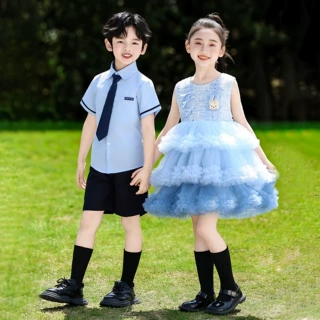 幼儿园夏季园服六一儿童合唱服小学生诗歌朗诵毕业照学院风表演服