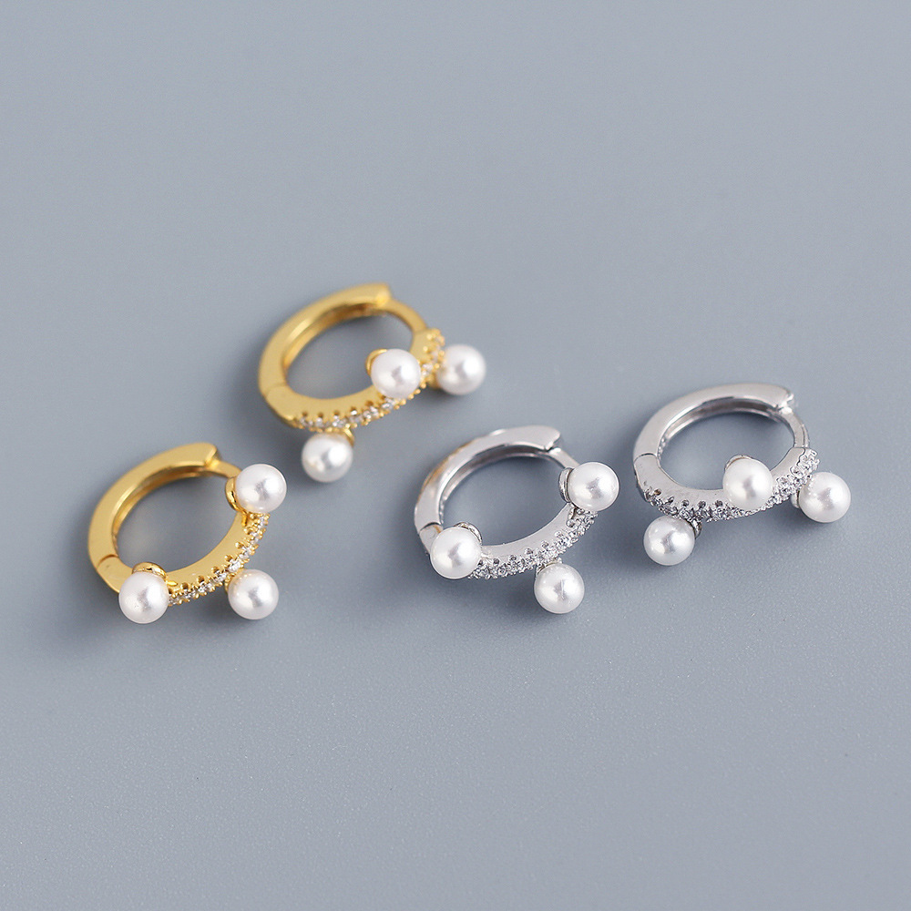 Korean fashion diamondstudded pearl earrings ear jewelrypicture11