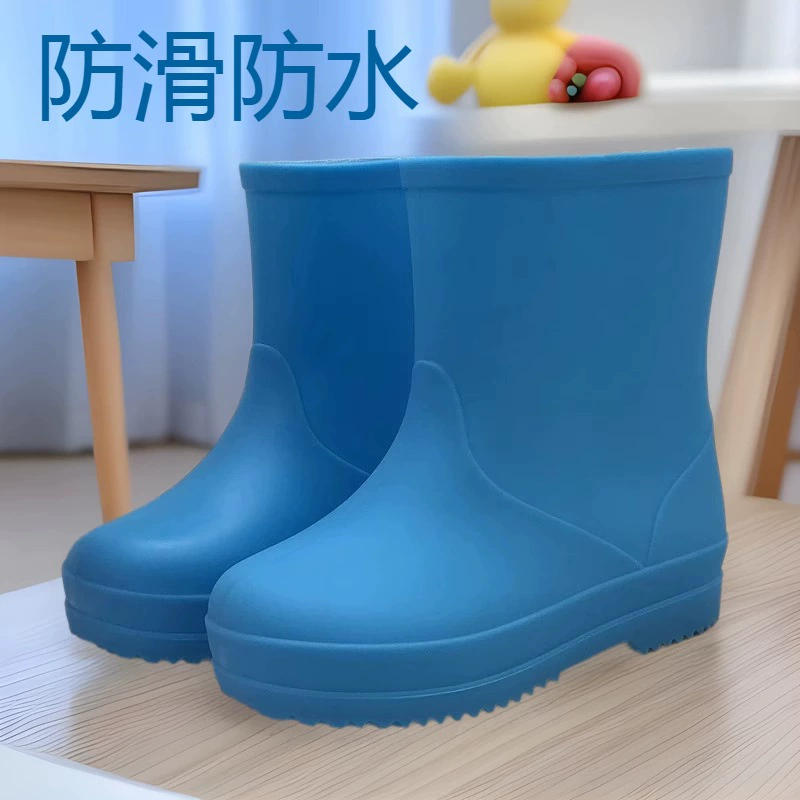 Детские дождевые сапоги высокого цвета Водонепроницаемые нескользящие дождевые сапоги для мальчиков и девочек