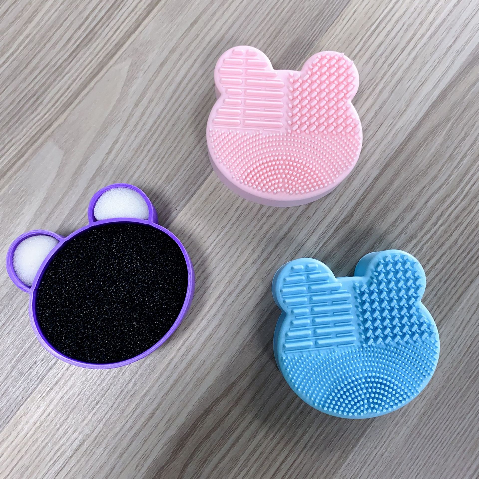 化粧ブラシシリカゲル洗浄箱熊ミッキー洗浄パッド