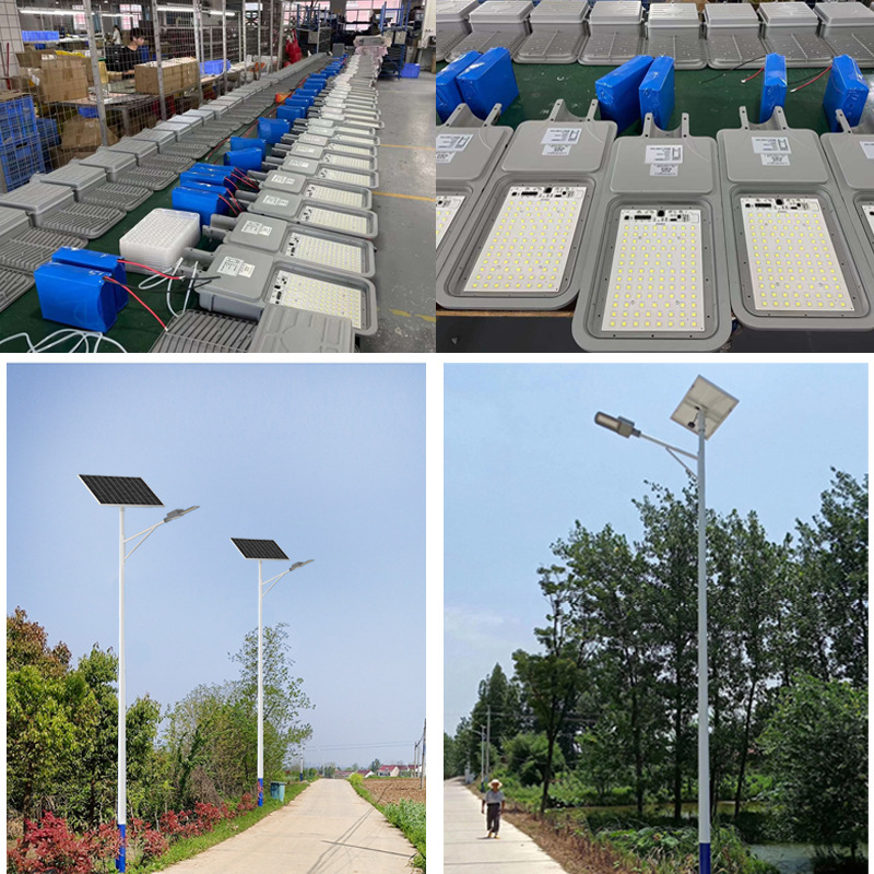 6 metros de farolas solares 60W conjunto completo de farolas de proyectos rurales