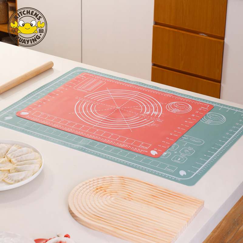 Food grade silicone kneading mat, large chopping board with graduated mat panel, non-stick dough mat, rolling baking tool