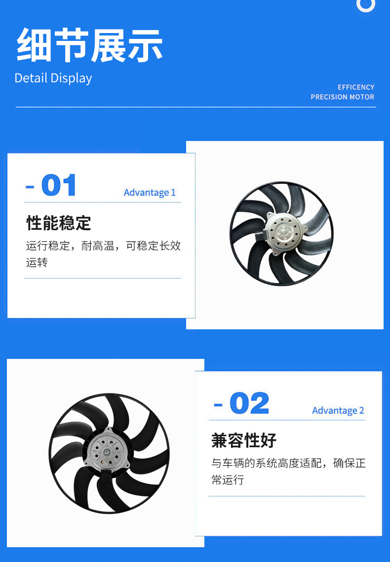 Radiator fan suitable for Audi B8 auxiliary fan 8K0 959 455F car radiator cooling fan