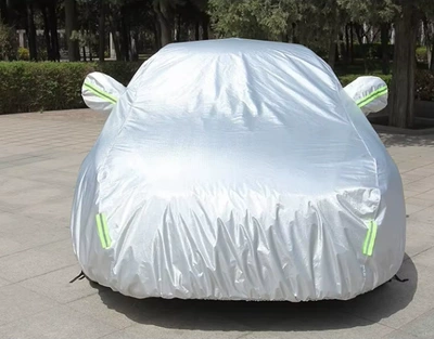 In-stock car cover, full coverage, 190T Oxford cloth, rainproof, sunshade, single-layer silver-coated fabric, dustproof, and sun-resistant car cover (Car clothing) - m-silver