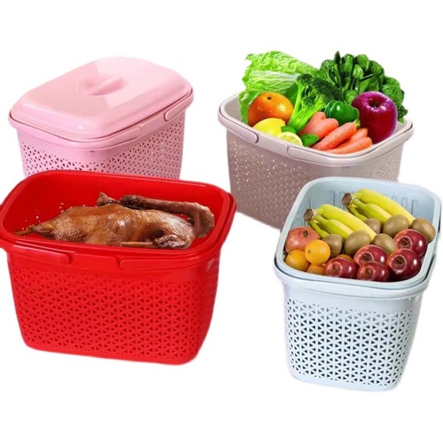 家用手提式塑料超市购物篮双层特厚买菜水果零食收纳野餐喜事篮