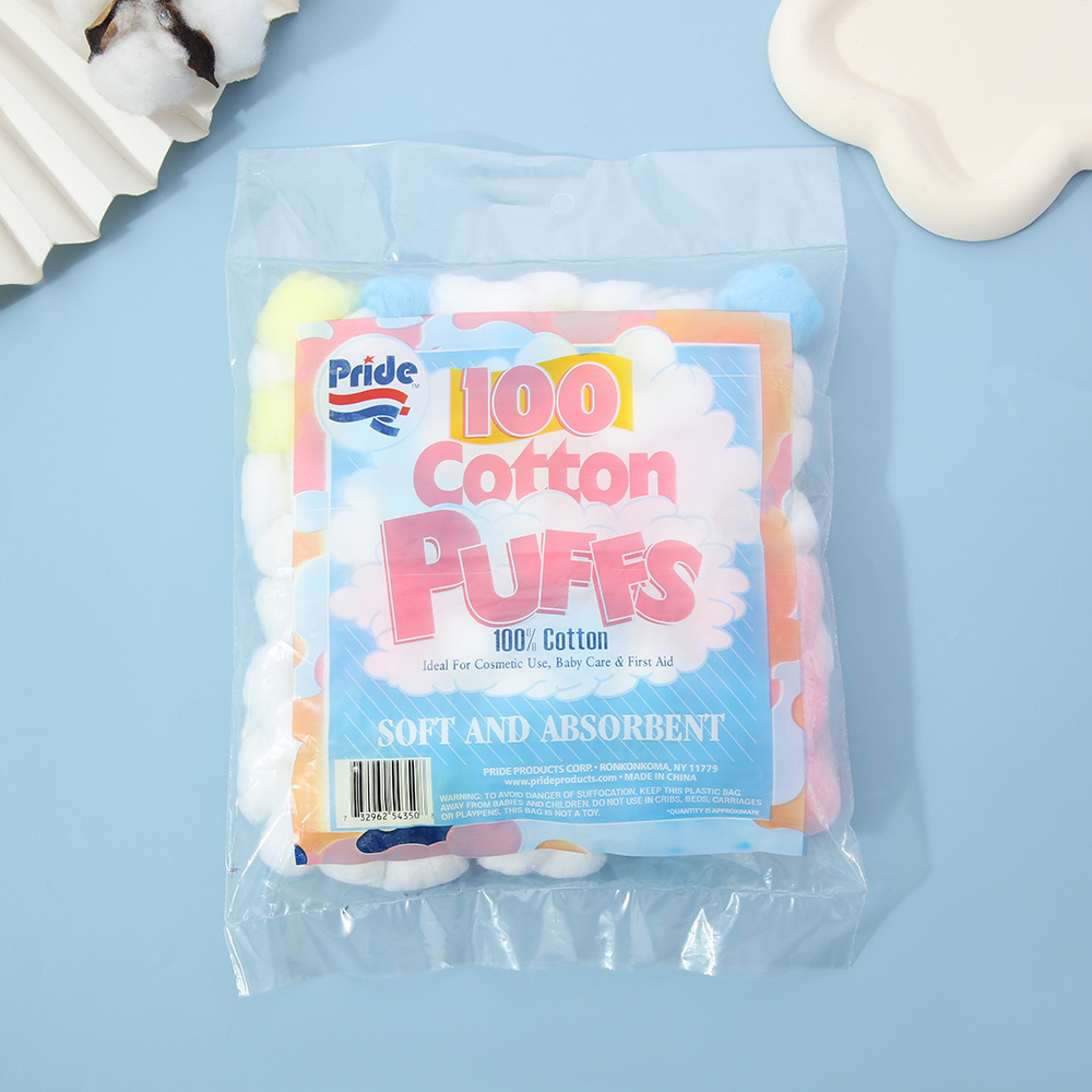 Amazon 100 bola de algodón maquillaje de color suave absorción de agua suave limpieza húmeda no irritante bola de algodón maquillaje