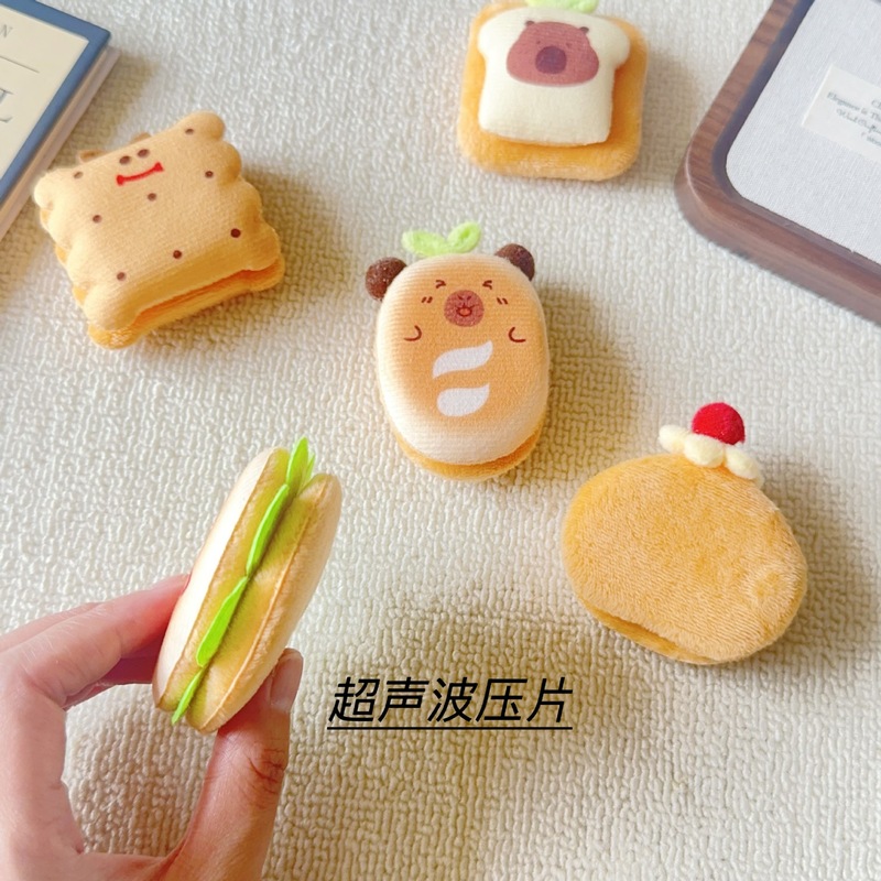 かわいい二層パン漫画バーガー面白い食品とおもちゃシリーズアクセサリー diy ヘアアクセサリー衣類子供靴と靴下アクセサリー|undefined