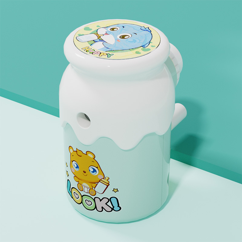 Material de papelería de aprendizaje 7982 sacapuntas de biberón sacapuntas lindo para niños sacapuntas de núcleo de acero de aleación sacapuntas