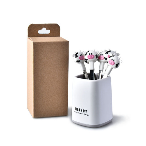Calf fruit fork creative cartoon RB573 stainless steel restaurant dessert cake snack mooncake two-tined small fork