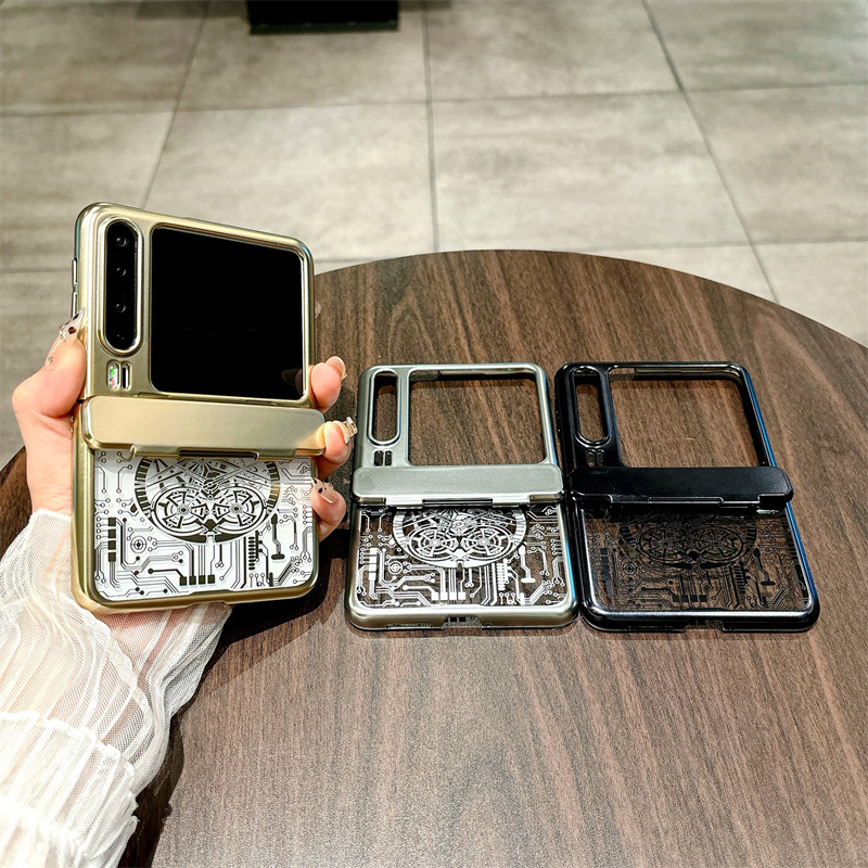 Suitable for Huawei Pura X Mobile Phone Case Pura X Foldableing Screen Protection Mechanical Electroplating Hinge All-Inclusive Anti-Fall Case