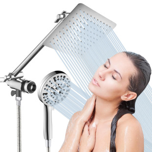 Cross-border American shower suit magnetic suction 10 function handheld filter shower 8 inch stainless steel top spray shower head