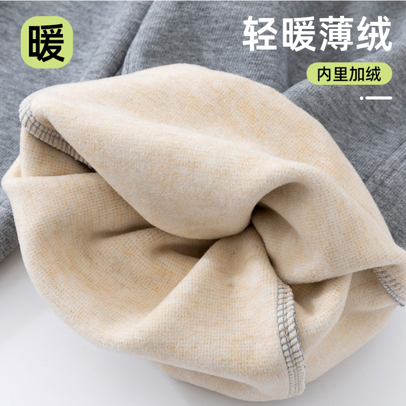 어린이 가을 및 겨울 캐주얼 바지 통합 기모 바지 소년 소녀 웨스턴 스타일 따뜻한 패딩 얇은 벨벳 스포츠 바지 바지