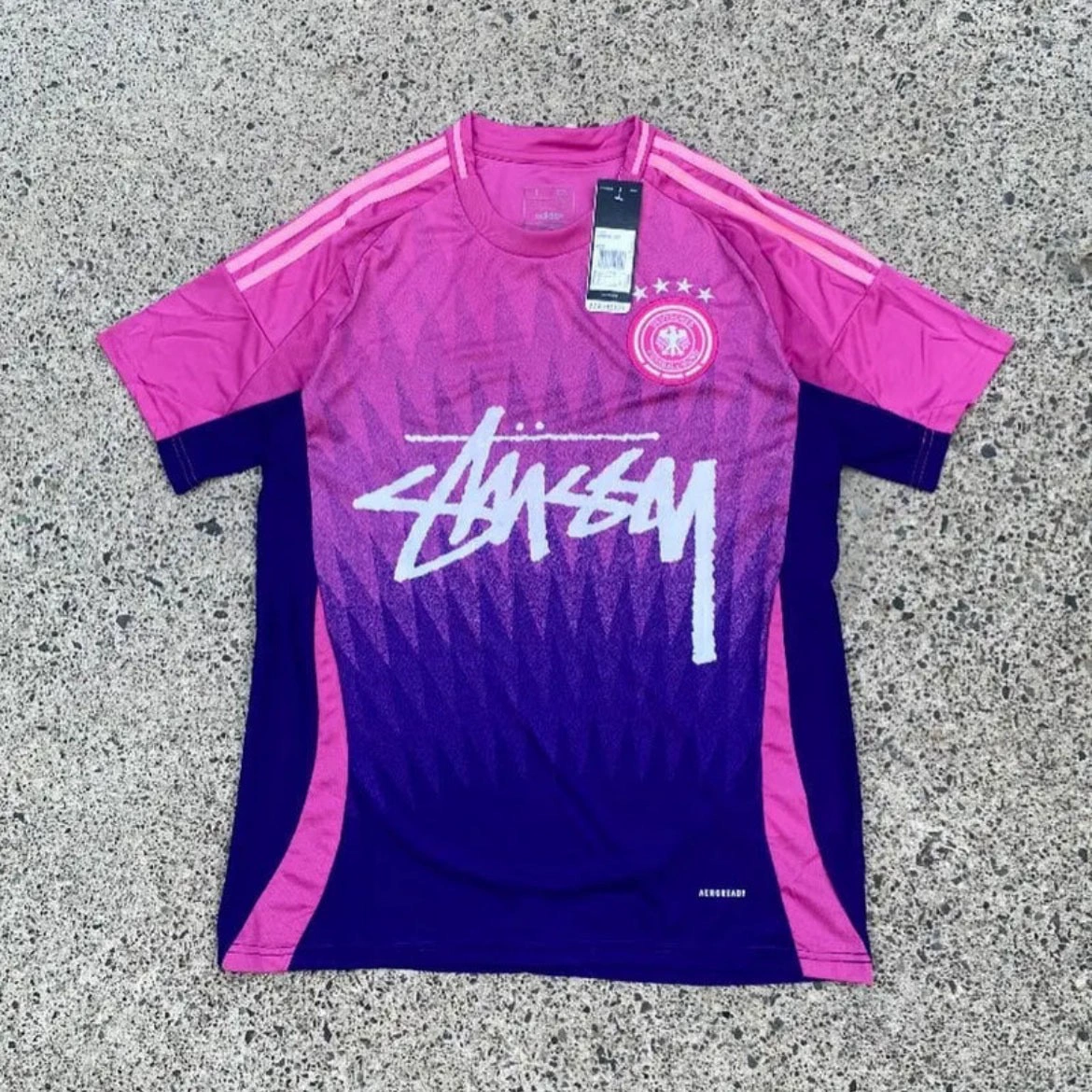 Футболка Stussy Stussy с подписью, Аргентина, Интер, Бразилия, Италия, Фламенго, короткие рукава